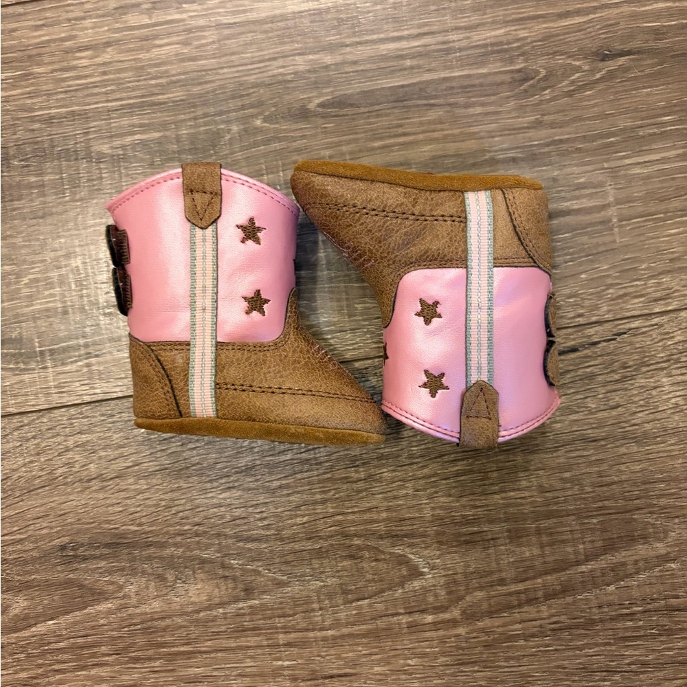 Pink and Brown Baby Cowboy Boots